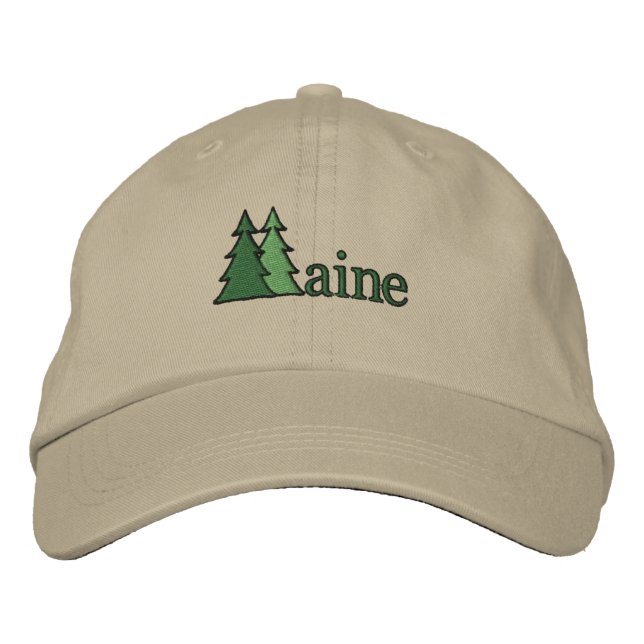 Maine Pine Tree Embroidered Hat (Front)