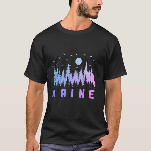 Maine Pine Tree Pride State Nature Lover Forest Hi T-Shirt (Front)
