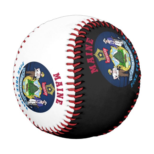 MAINE PINE TREE STATE FLAG BASEBALL (Angled)
