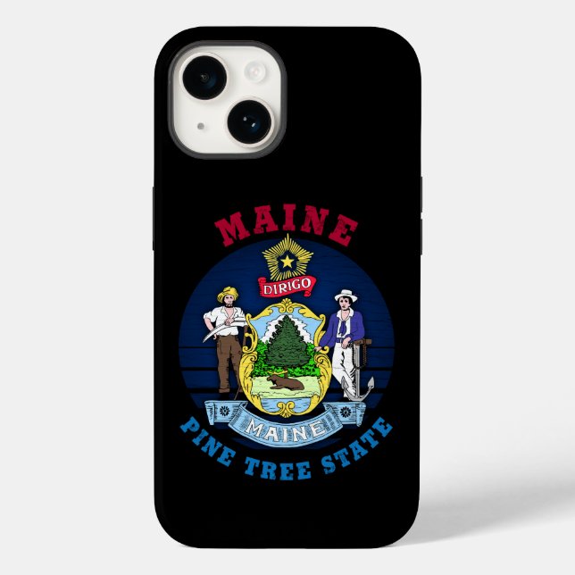 MAINE PINE TREE STATE FLAG Case-Mate iPhone CASE (Back)