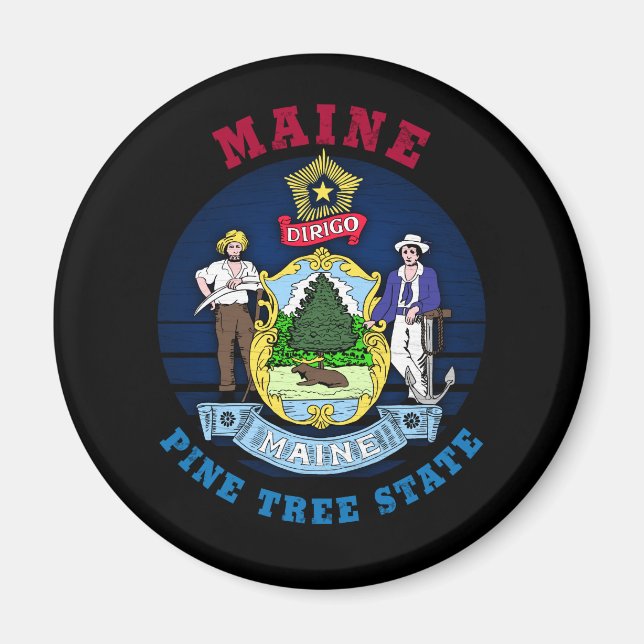 MAINE PINE TREE STATE FLAG MAGNET (Front)