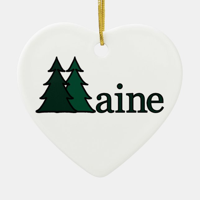 Maine Pine Trees Ceramic Tree Decoration (Front)
