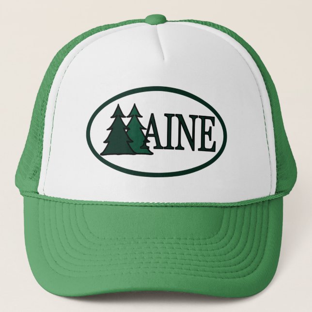 Maine Pine Trees II Trucker Hat (Front)