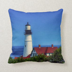Maine Portland Head Light Photo Cushion