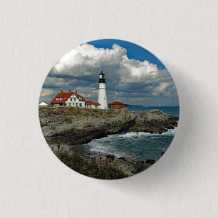 Maine Portland Head Lighthouse Photo 3 Cm Round Badge