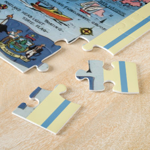 Maine Postcard Map Jigsaw Puzzle