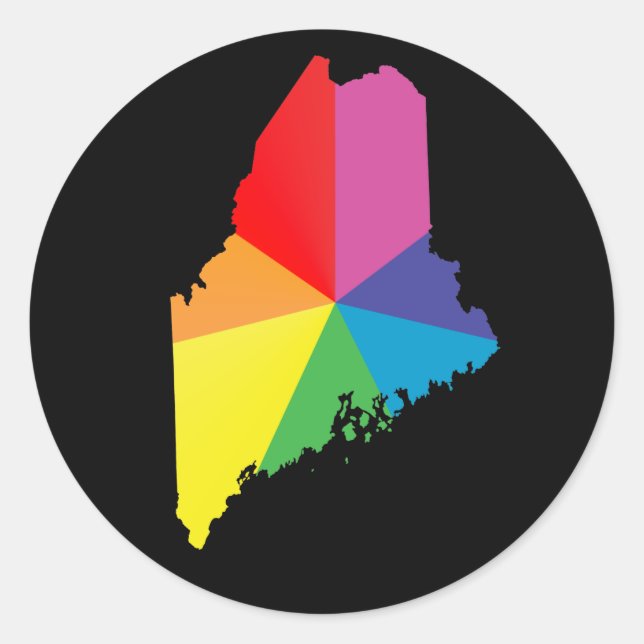 maine pride. classic round sticker (Front)