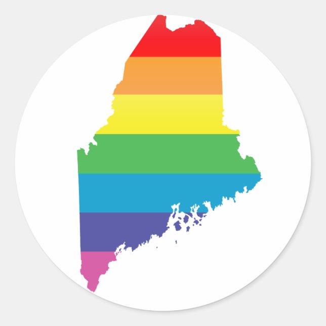 maine pride. classic round sticker (Front)