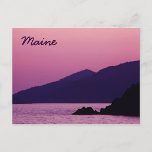 Maine purple mountain sunset postcard