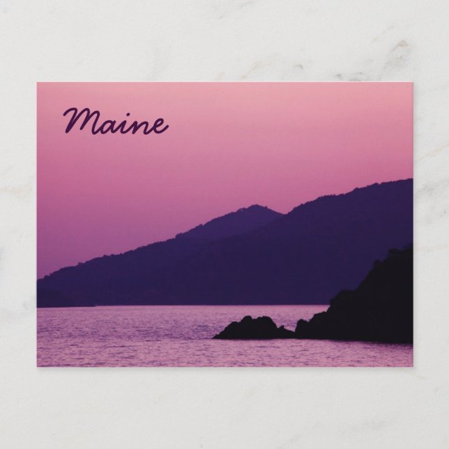 Maine purple mountain sunset postcard (Front)