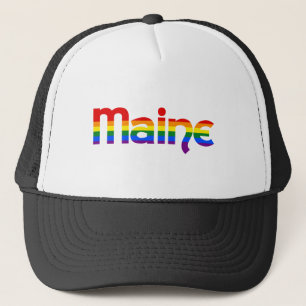 Maine Rainbow text Hat