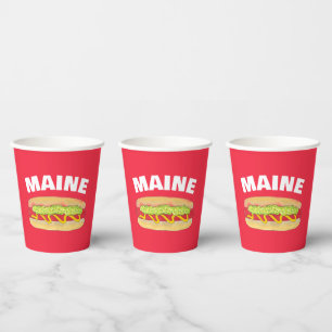 Maine Red Snapper Hotdog Portland ME Food Cookout Paper Cups