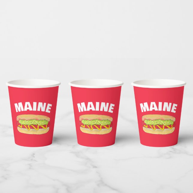 Maine Red Snapper Hotdog Portland ME Food Cookout Paper Cups (Multi)