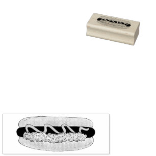 Maine Red Snapper Hotdog Portland ME Food Cookout Rubber Stamp