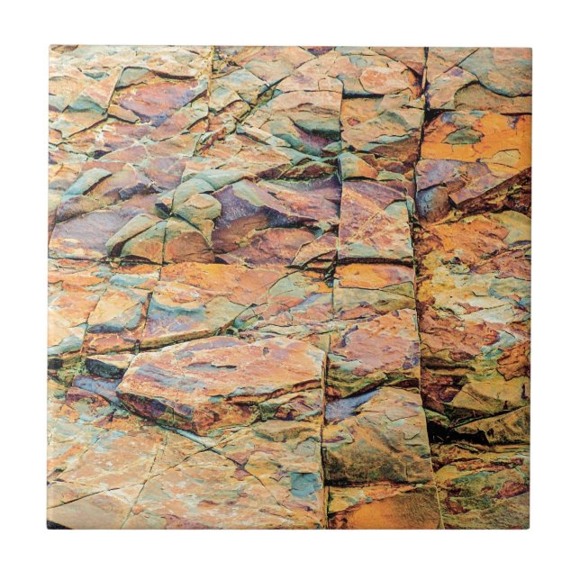 Maine Rocks Colorful Nature Tile (Front)