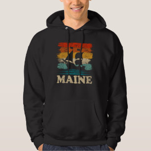 Maine Sailing Vintage Sailboat Summer Boating Sail Hoodie