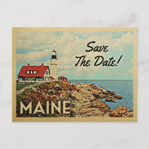 Maine Save The Date Vintage Postcards