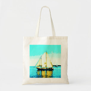 maine schooner tote bag