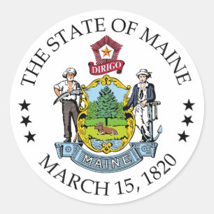 Maine sign classic round sticker