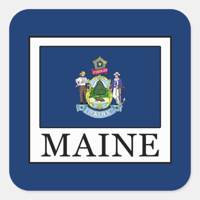 Maine Square Sticker (Front)