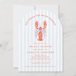 Maine Squeeze Coastal Lobster Bridal Shower  Invitation