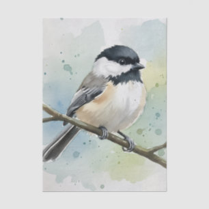 Maine State Bird Black-Capped Chickadee Tissue Paper