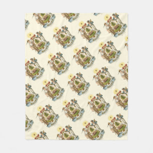 Maine state coat of arms (vintage 1870s) fleece blanket