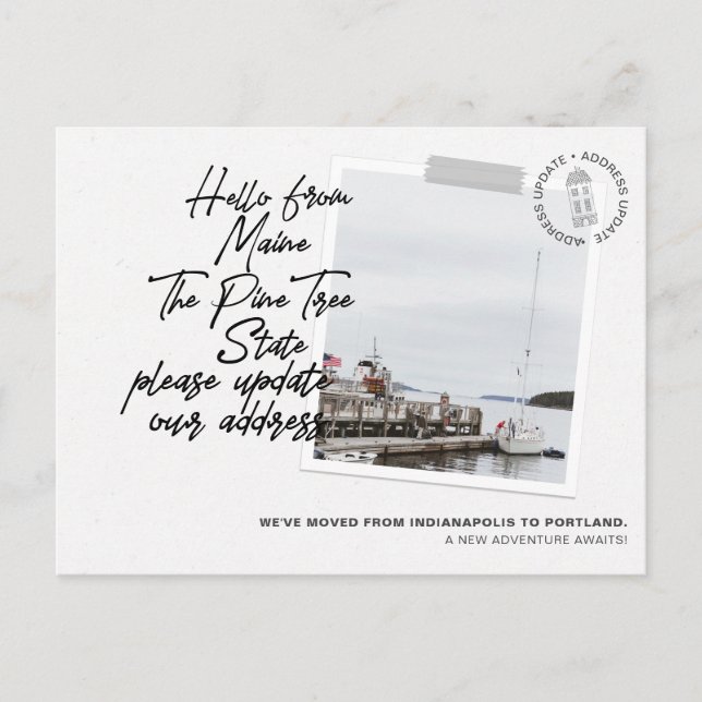 Maine State Destination Moving Announcement (Front)