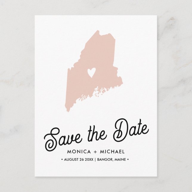 MAINE State Destination Wedding  ANY COLOR!    Announcement Postcard (Front)