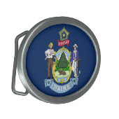MAINE STATE FLAG BELT BUCKLE (Front Left)