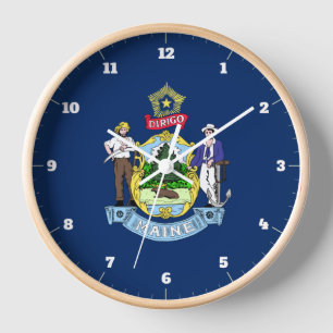 MAINE STATE FLAG CLOCK