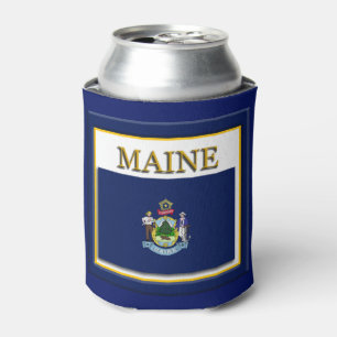 Maine State Flag Design Can Cooler