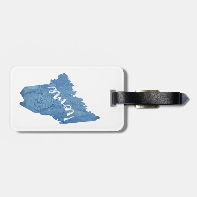 Maine State Home Wood Grain Luggage Tag (Back Horizontal)