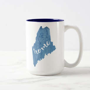 Maine State Home Wood Grain Two-Tone Coffee Mug