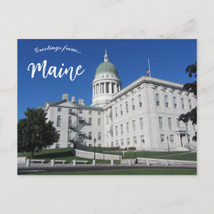 Maine State House in Augusta Maine Postcard