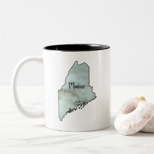 Maine State Illustration Two-Tone Coffee Mug