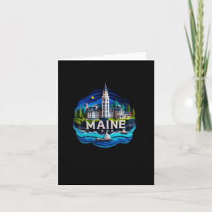 Maine State In Usa Sticker Card