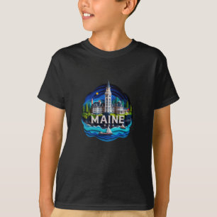Maine State In Usa Sticker T-Shirt