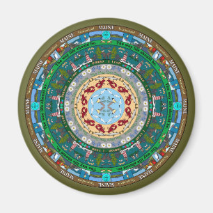 Maine State Mandala Magnet