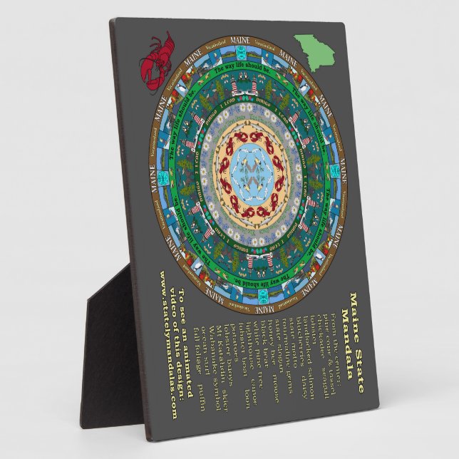 Maine State Mandala Plaque (Side)