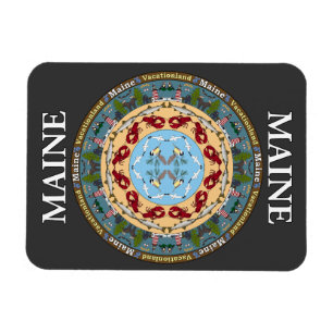 Maine State Mandala Vinyl Magnet