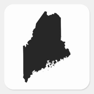 Maine state outline square sticker
