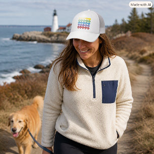 Maine State Pride Colourful Hearts Trucker Hat