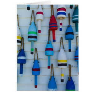 Maine, Stonington, decorative lobster buoys