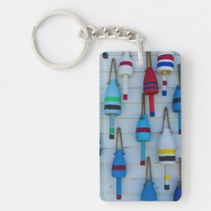 Maine, Stonington, decorative lobster buoys Key Ring