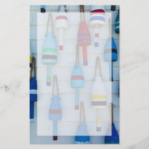 Maine, Stonington, decorative lobster buoys Stationery