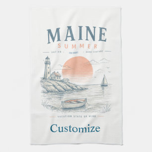 Maine  Summer Fun Thunder_Cove Tea Towel