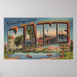 Maine (Summer)Large Letter Scenes Poster