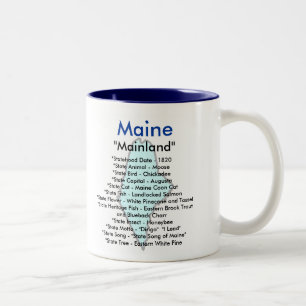 Maine Symbols & Map Two-Tone Coffee Mug