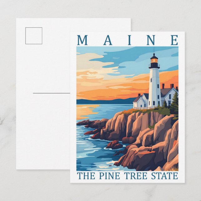 Maine the Pine Tree State USA Travel Place Postcard (Front/Back)